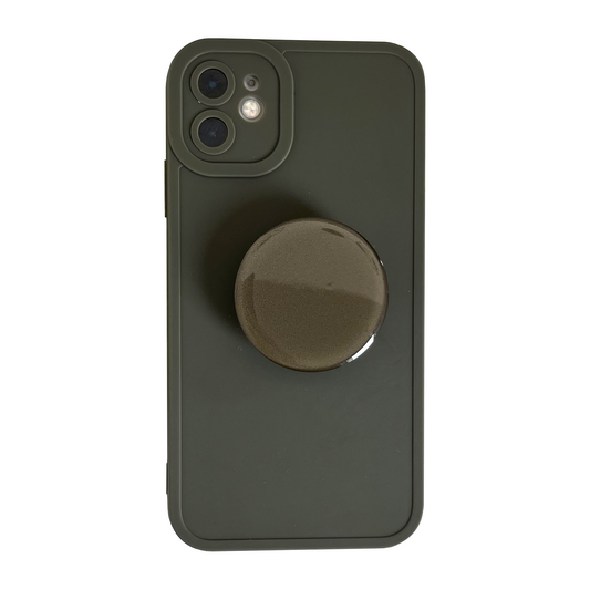 Mud Gray Pastel Phone Case With Phone Grip