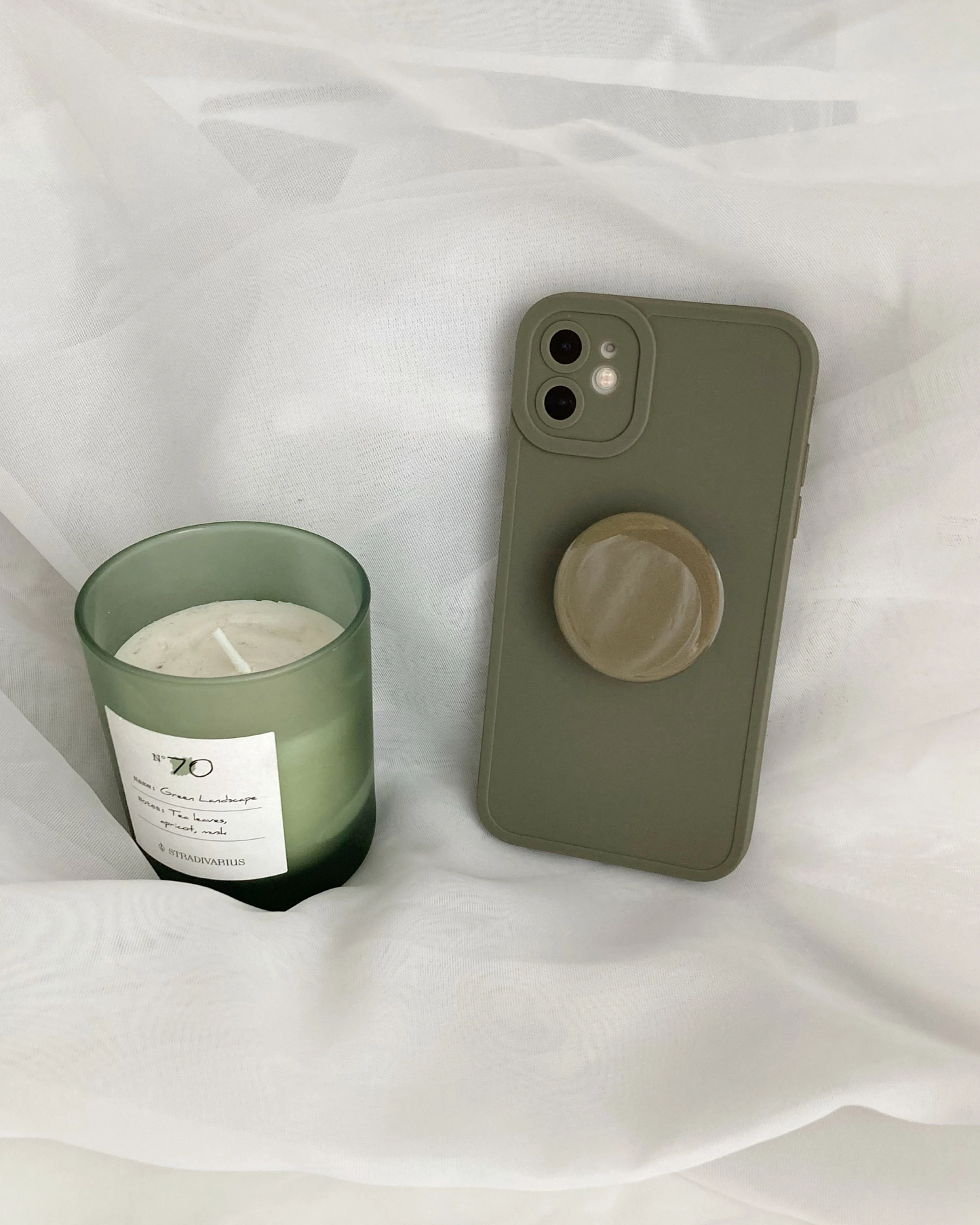 Mud Gray Pastel Phone Case With Phone Grip