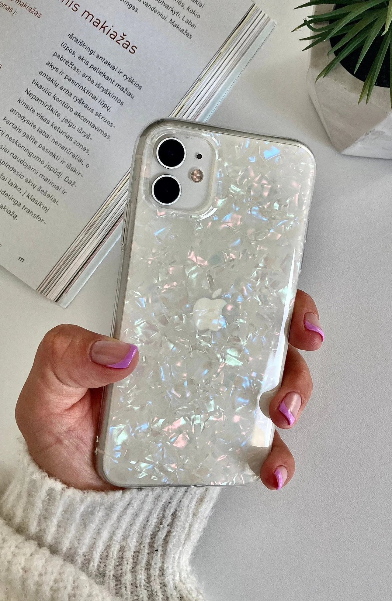White Bling SEASHELL Phone Case
