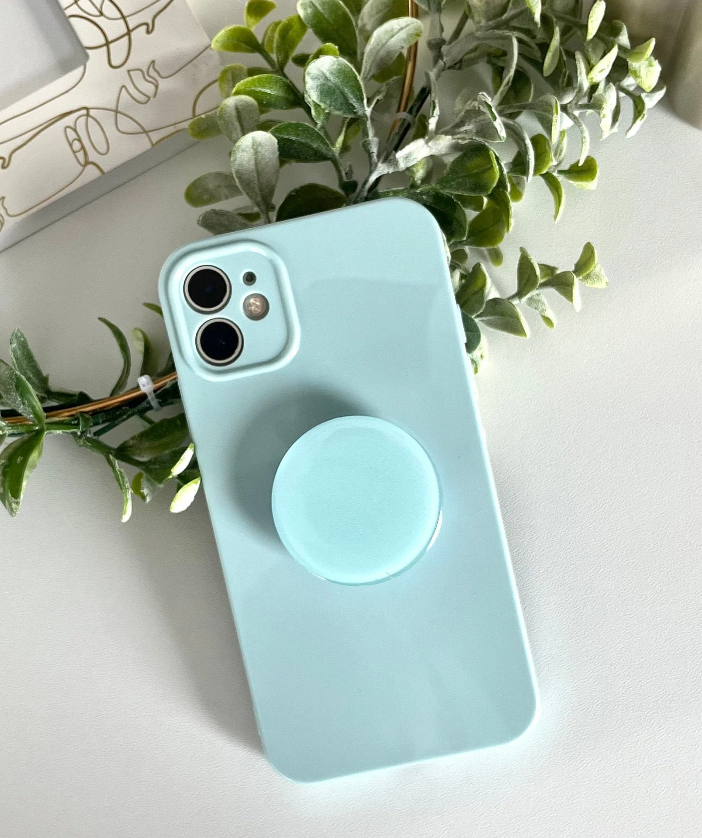 Blue Candy Color Phone Case With Phone Grip