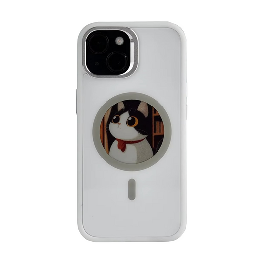 Beige Smart NFC Phone Case with HD Display & Magsafe