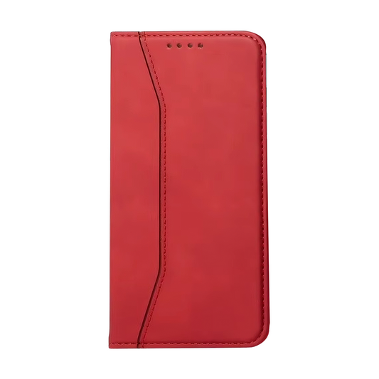Red Leather Wallet Card Holder Phone Case