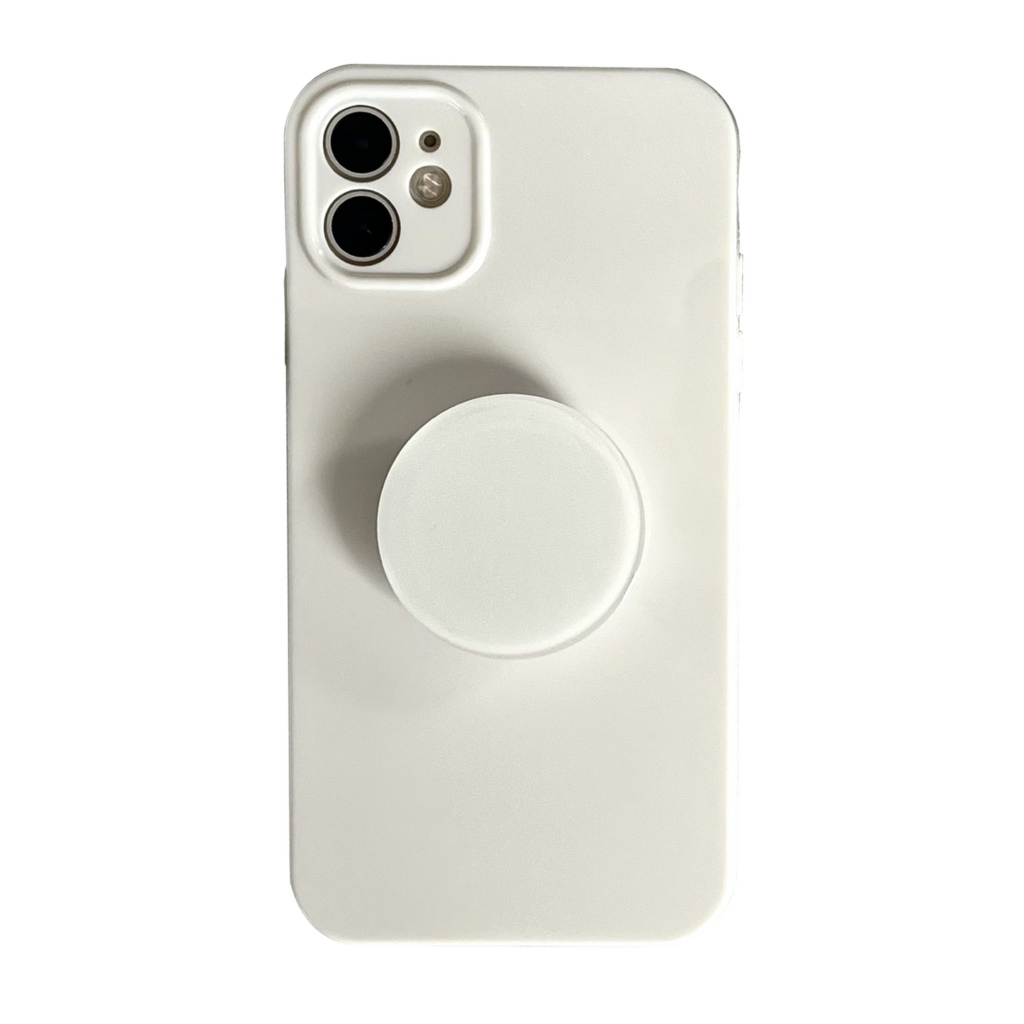 Beige Candy Color Phone Case With Phone Grip