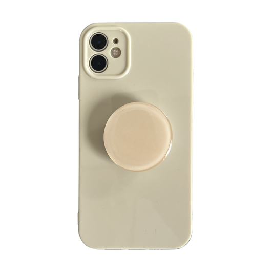 Peach Candy Color Phone Case With Phone Grip