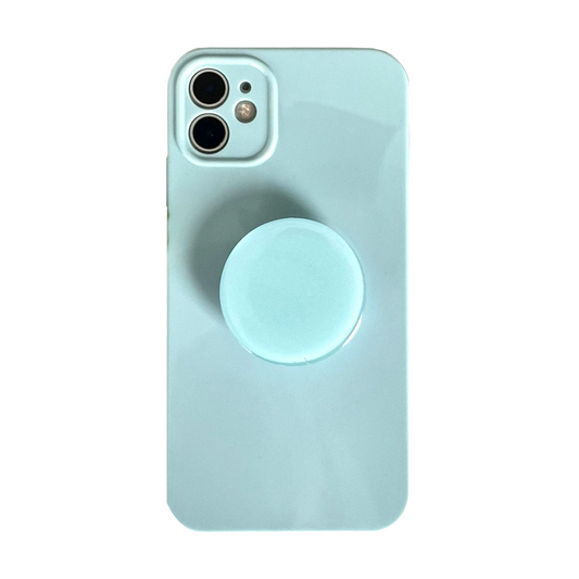 Blue Candy Color Phone Case With Phone Grip