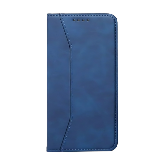 Blue Leather Wallet Card Holder Phone Case