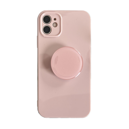 Pink Candy Color Phone Case With Phone Grip
