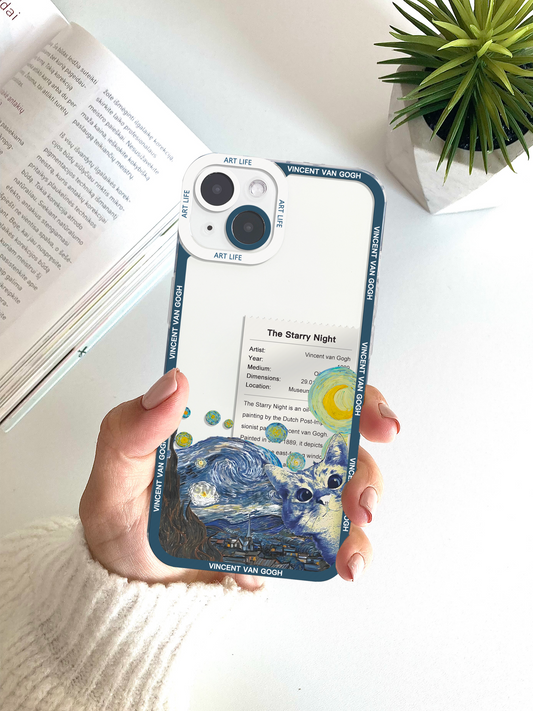 Van Gogh Art Cat Meme iPhone Case