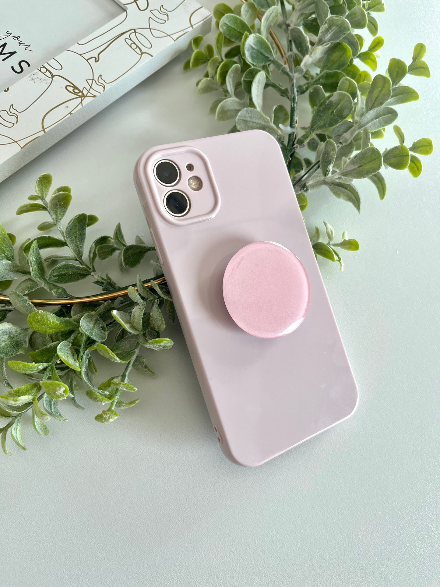 Purple Candy Color Phone Case With Phone Grip