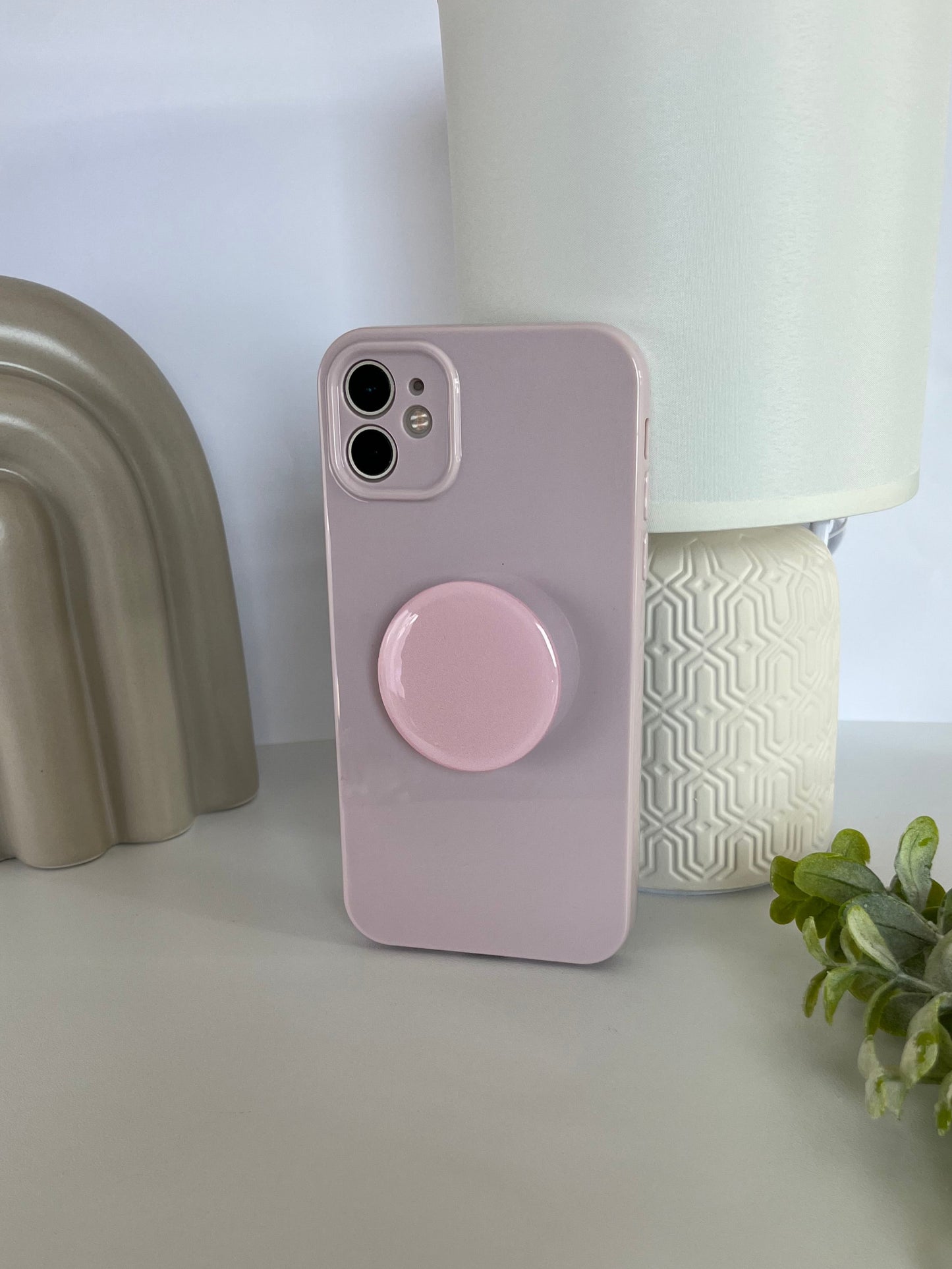 Purple Candy Color Phone Case With Phone Grip