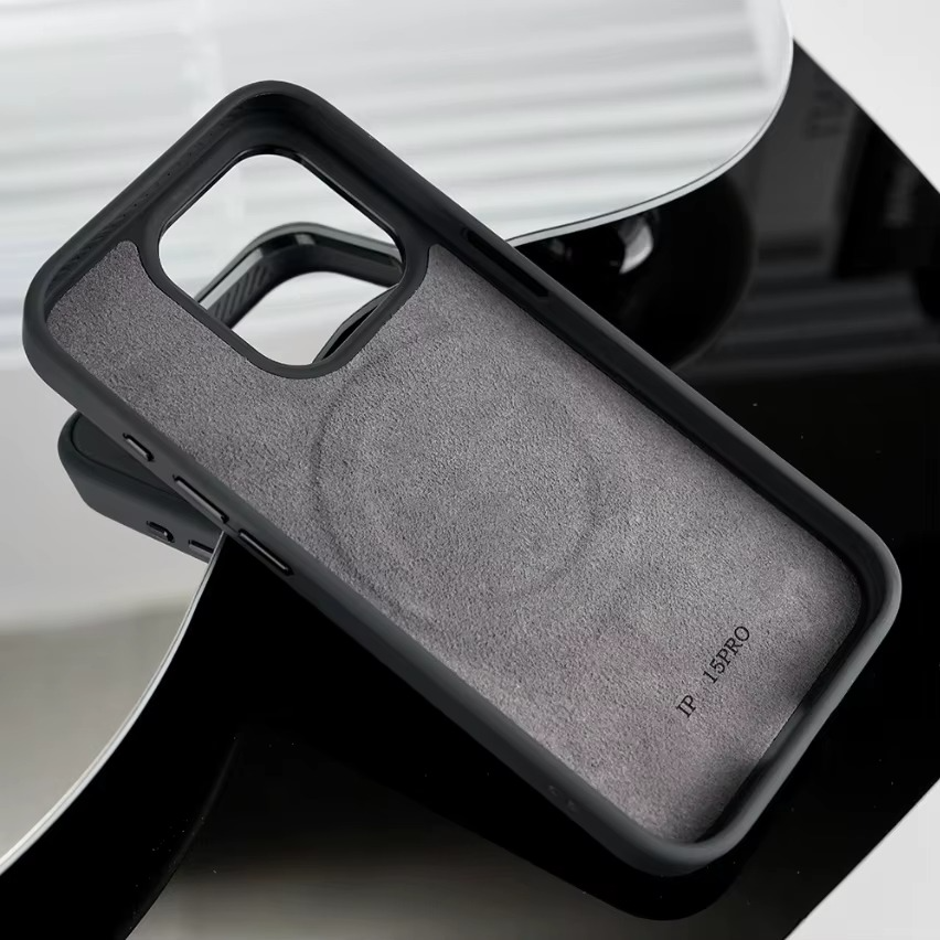 Beige Smart NFC Phone Case with HD Display & Magsafe