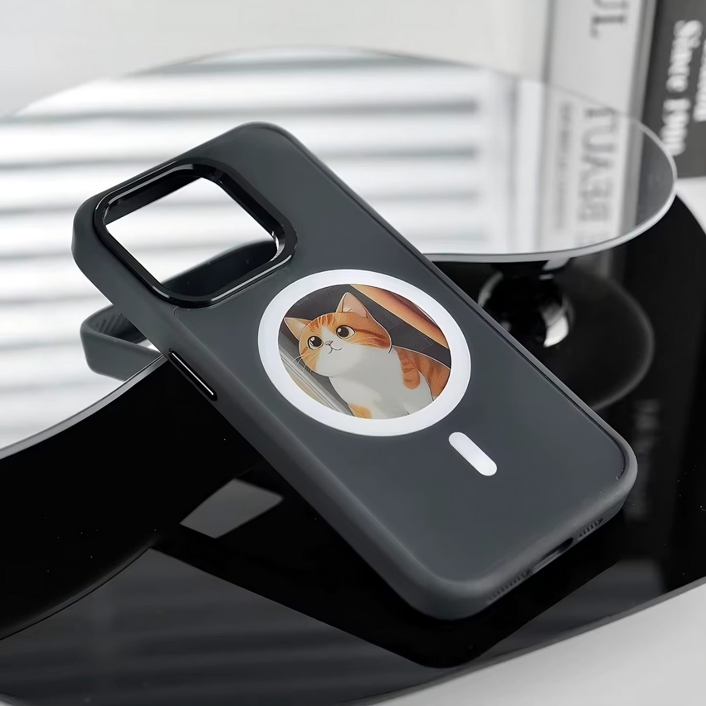 Black Smart NFC Phone Case with HD Display & Magsafe
