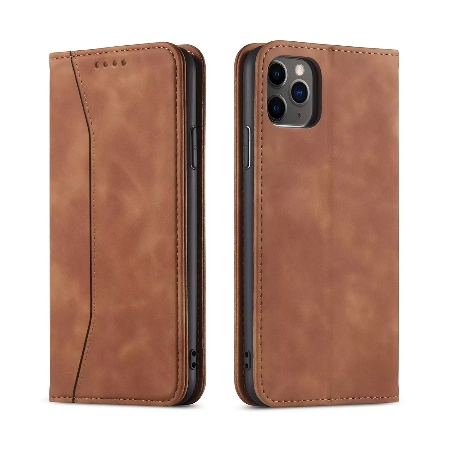 Brown Leather Wallet Card Holder Phone Case