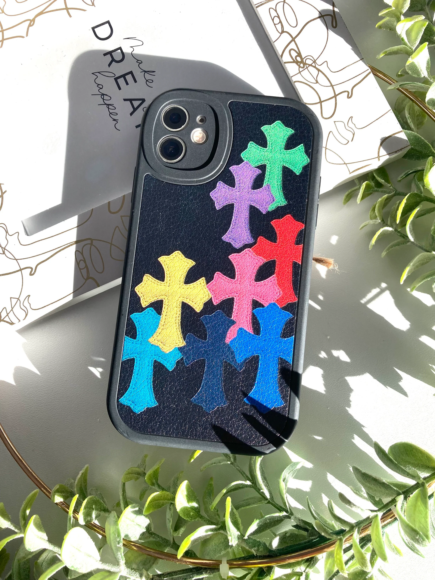 Cross Gothic Y2K Leather iPhone Case