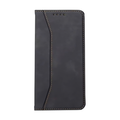 Black Leather Wallet Card Holder Phone Case