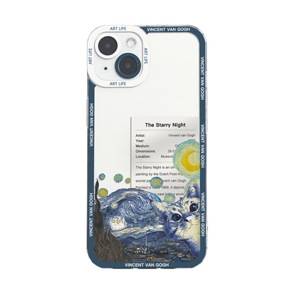 Van Gogh Art Cat Meme iPhone Case