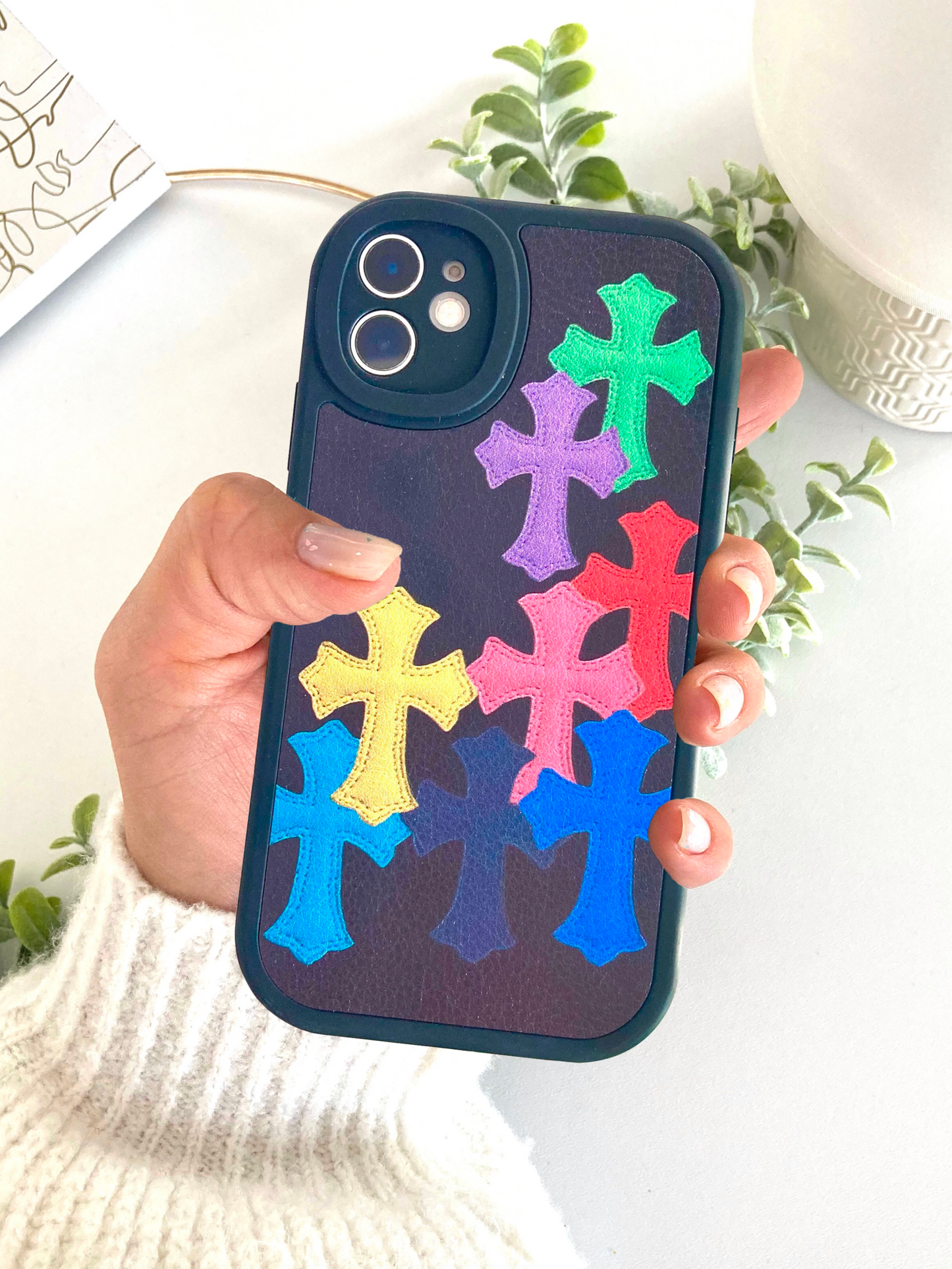 Cross Gothic Y2K Leather iPhone Case