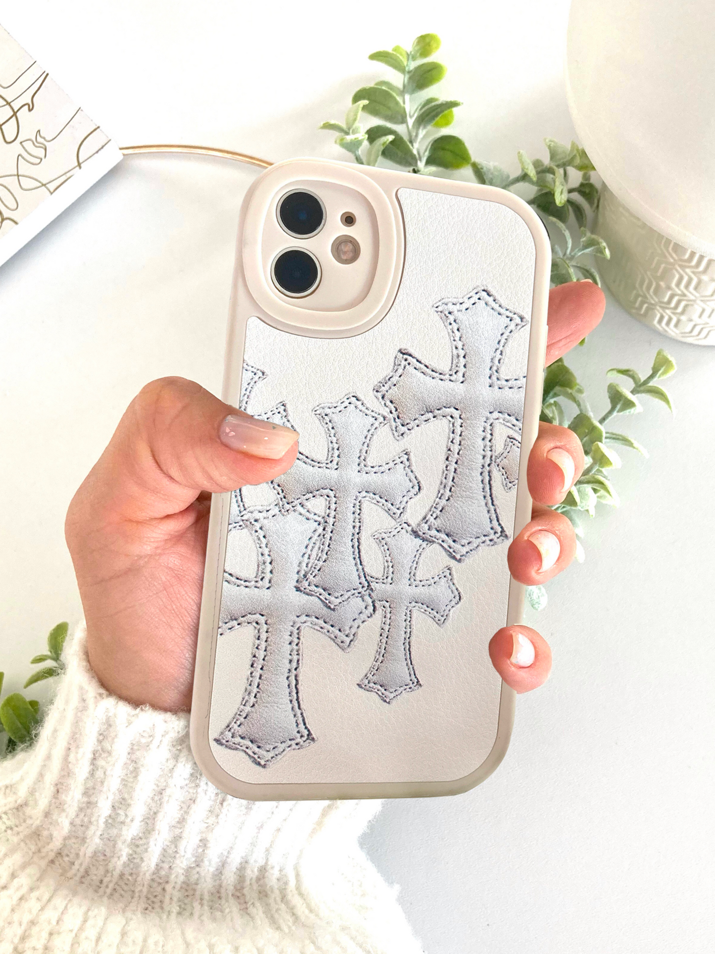 Cross Gothic Grunge Leather iPhone Case