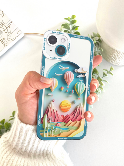 Mountain Nature Sunset Baloon Phone Case