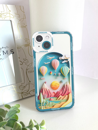 Mountain Nature Sunset Baloon Phone Case