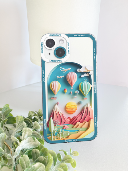 Mountain Nature Sunset Baloon Phone Case