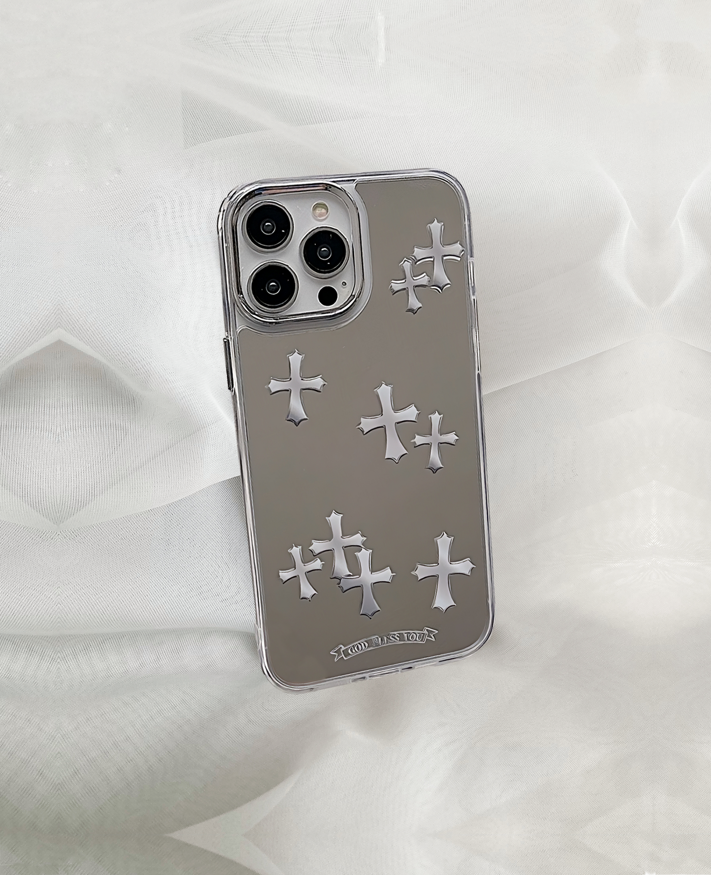 Cross Grey Mirror Makeup iPhone Case