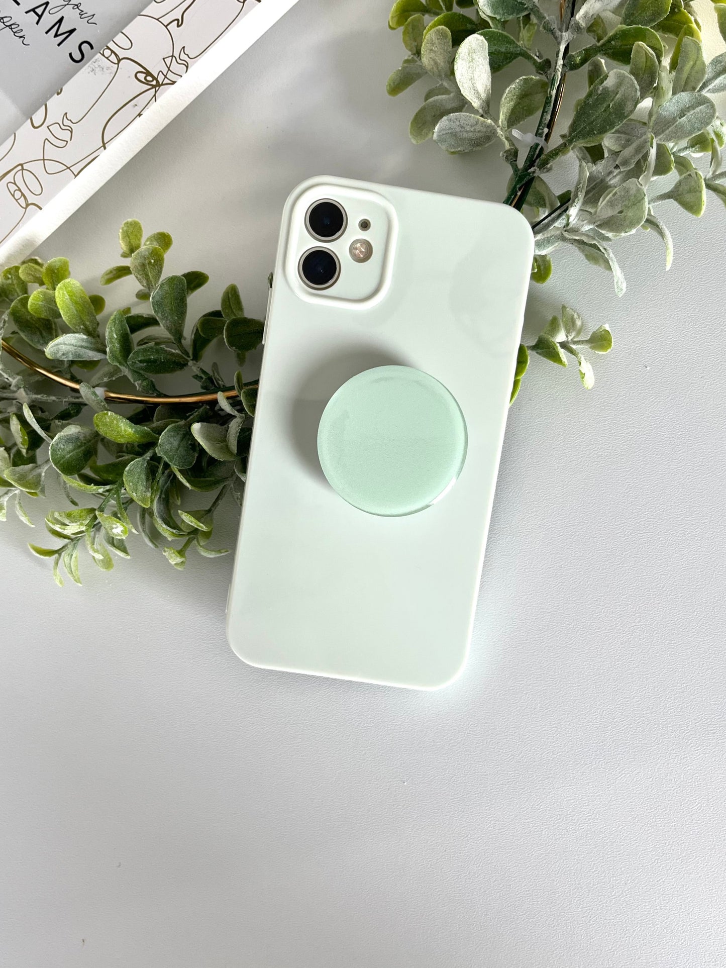 Green Candy Color Phone Case With Phone Grip