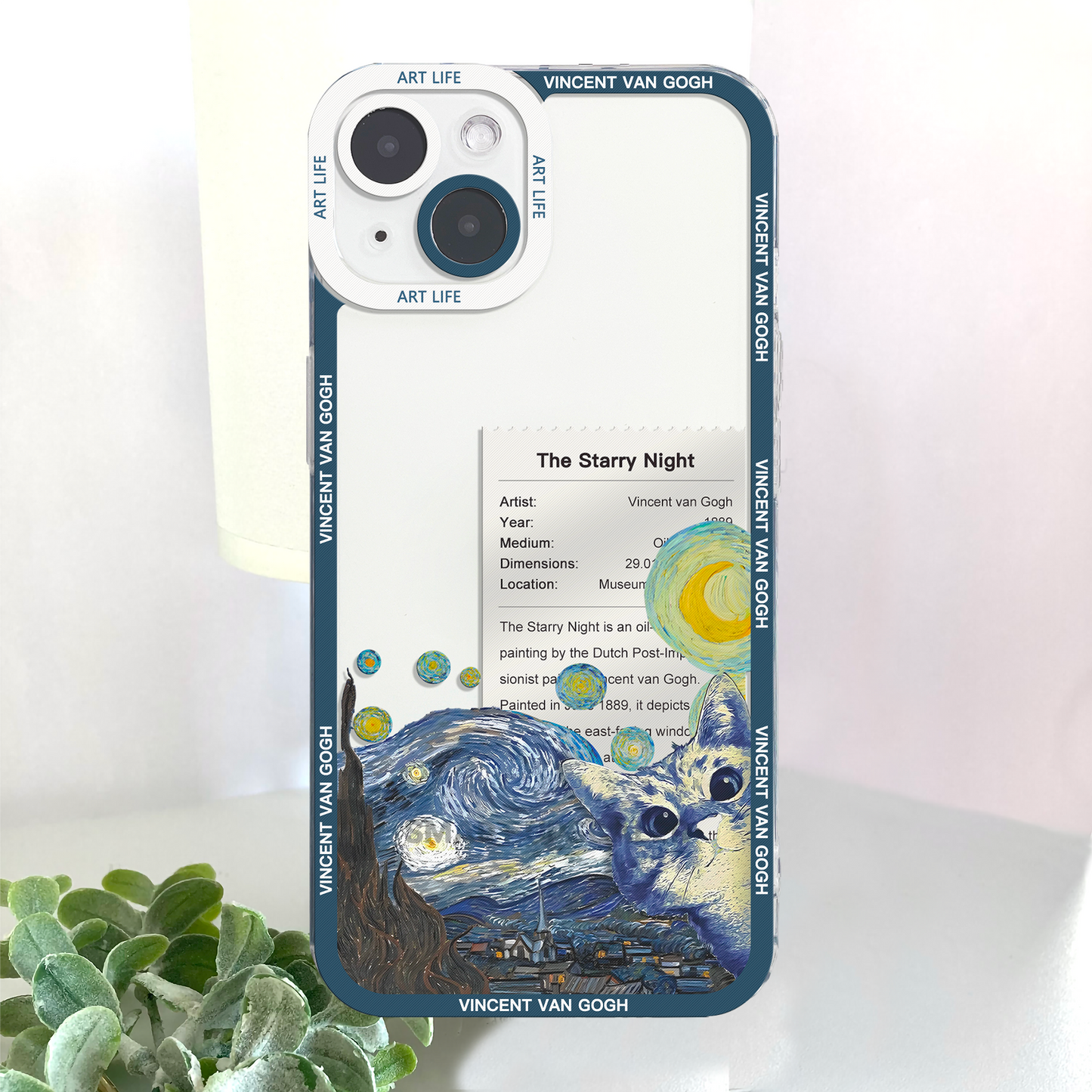 Van Gogh Art Cat Meme iPhone Case