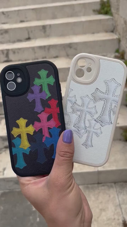 Cross Gothic Y2K Leather iPhone Case