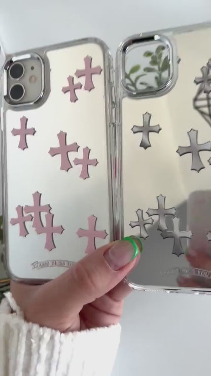 Cross Grey Mirror Makeup iPhone Case