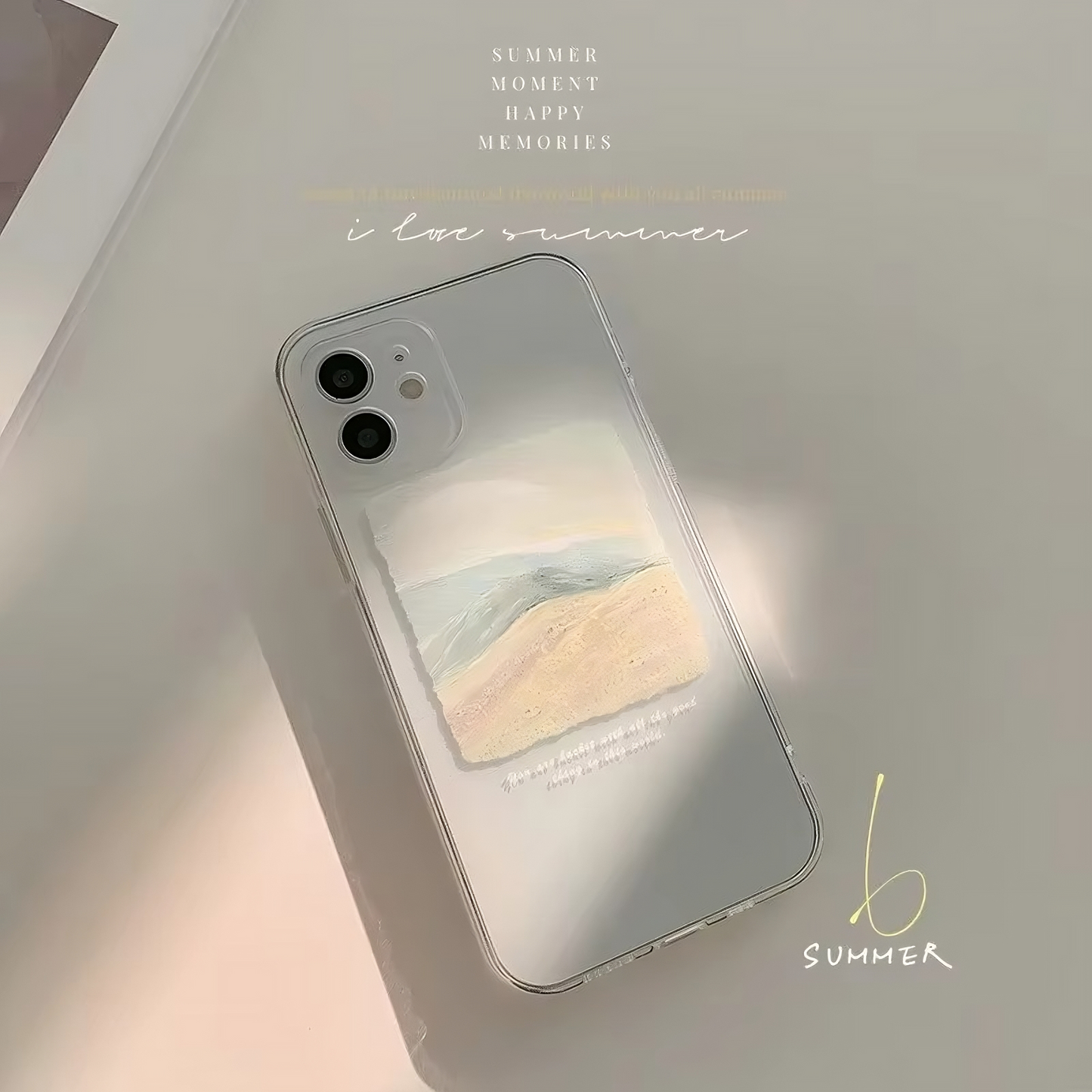 Beach Oil Painting Mobile Phone Case For iPhone
