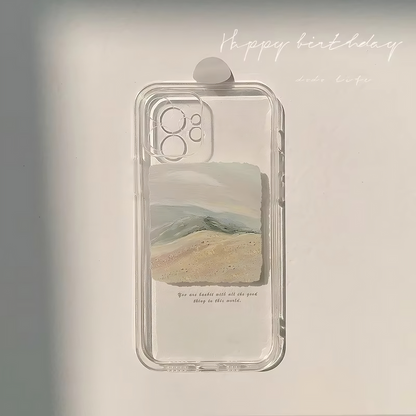 Beach Oil Painting Mobile Phone Case For iPhone